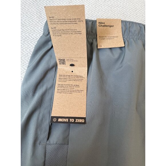 Nike Challenger Running Shorts Mens Large Gray Dri-Fit Lined Track Hiking Active - Picture 8 of 9